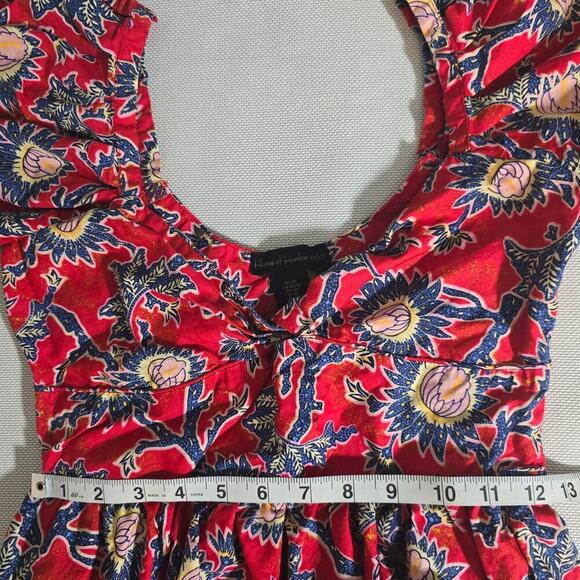 House of Harlow 1960 Red Floral Cottage Core Prairie Midi Dress Sz XS - Picture 11 of 13